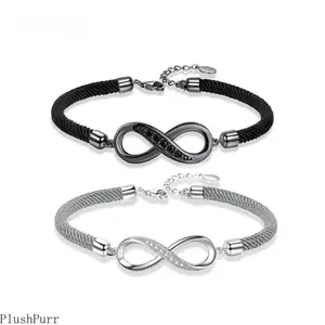 This couple's-style braided bracelet features an infinity symbol adorned with sparkling cubic zirconia and comes with an adjustable chain. It makes the perfect holiday gift for a boyfriend, girlfriend, or close friend. outdoorfun