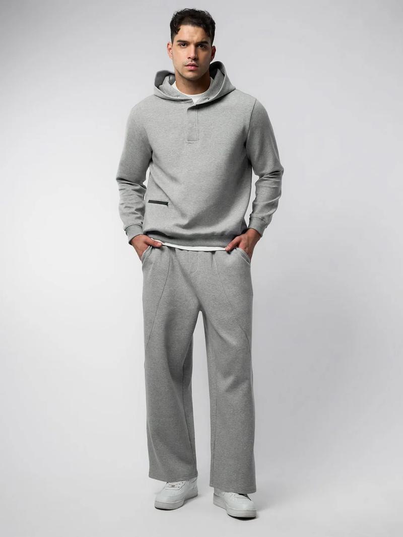 Fioboc Men‘s CozySpacer Fall Drawstring Wide Leg Pants Curved Design