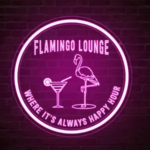 Flamingo Pattern Cocktail Cup Neon Light Indoor Decor, Color Changing Flamingo Lounge Lamp, Unique Holiday Gift for Family & Friends