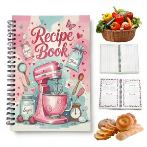 Family Recipe Book Blank Notebook – Create Your Own Cookbook, Spiral Bound Kitchen Journal, Gift for Mom, Grandma, Cooking Lovers