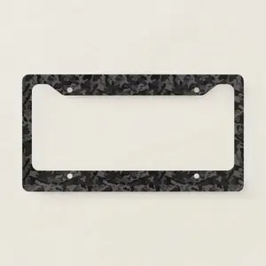 Night Black Camouflage. Camo your License Plate Frame