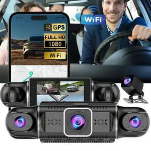 【FathersDayGift】360° 4CH Car Dash Cam 1080P Front Rear Inside Camera Full HD Wide Angle Night Vision Loop Recording G-Sensor Motion Alert Parking Monitor