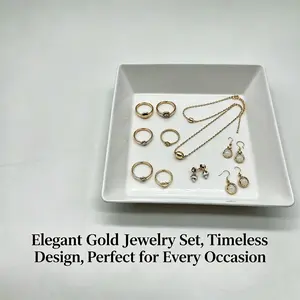 Elegant Jewelry Tray, Round Ring, Earring, Necklace Organizer, Desktop Decorative Tray, Ideal Wedding Gift, Abs Material