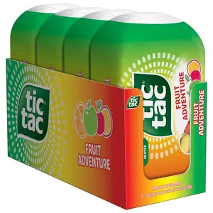 Tic Tac Fruit Adventure Mints, 4 Bottle Packs, On-The-Go Refreshment, 3.4 oz Each