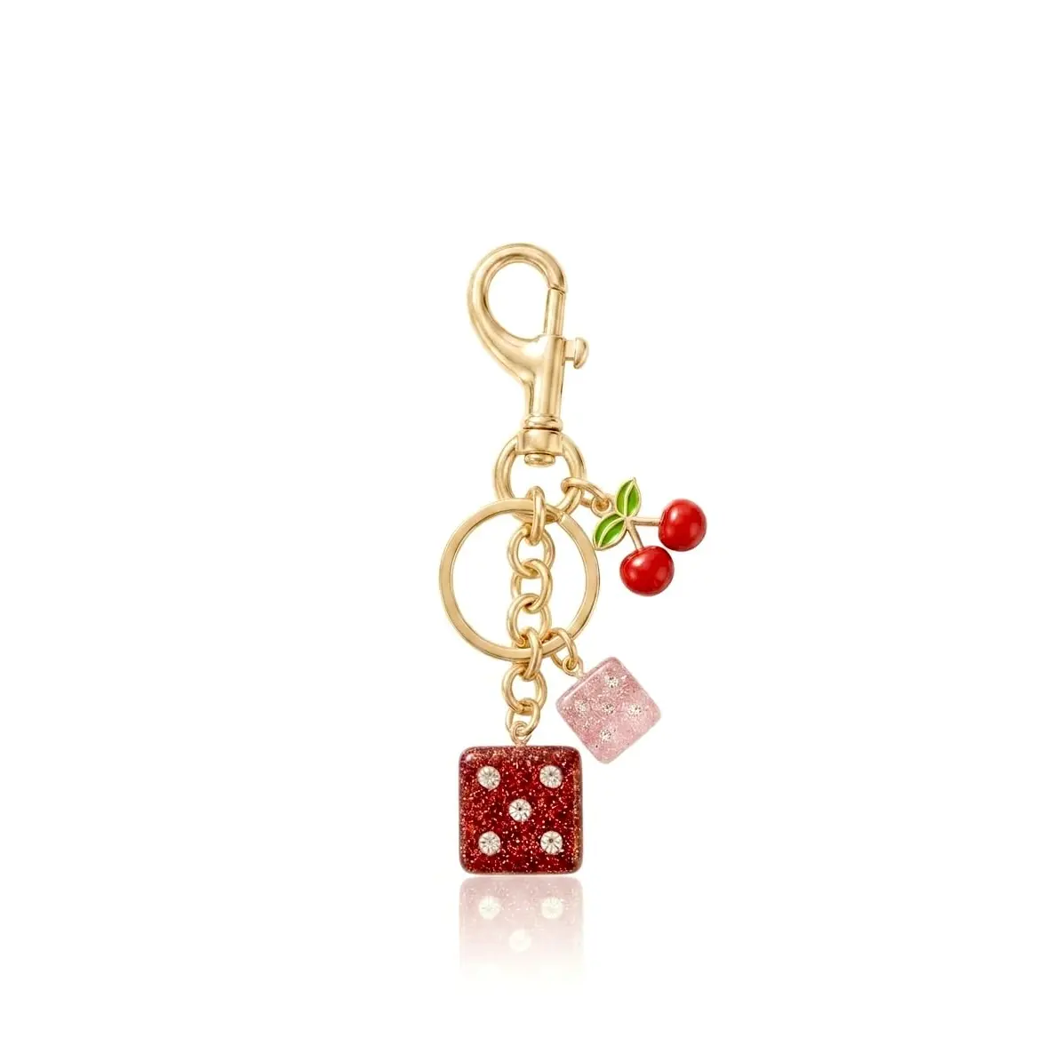 Dice Keychain for Women Sparkling Rhinestone Resin Bag Charm