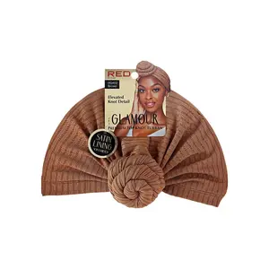 RED Glamour Knot Turban Brown - Stylish Design for Any Occasion