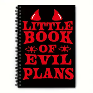 Little Book Of Evil Plans Spiral Notebook, A5 Diary, Halloween Gift for Friends, Office Stationery & Supplies, Notebooks & Paper