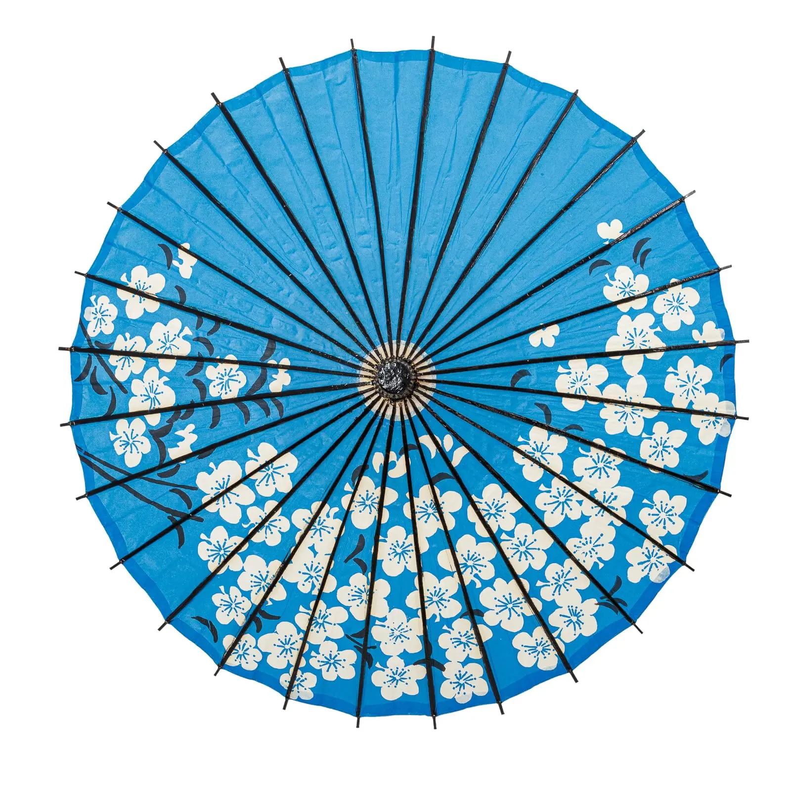 THY COLLECTIBLES 33" Handmade Paper & Wood Floral Parasol - Traditional Chinese Art Asian Style Long Handle Umbrella for Wedding, Photography, Costumes, Shade, Decoration, Flowers, Adult