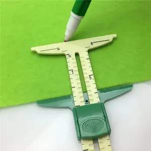 Five-In-One Sliding Gauge with Ruler, Patchwork Tool, Sewing Measure, Plastic Material, Precision Measurement for Sewing, Sewing Supplies Crafts