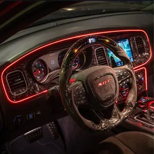 Dreamcolor Acrylic Interior Car Lights,LAYE SRT Car LED Strip Light with Bluetooth APP, Car Ambient Lighting Kit with RGB 70 inches led strip and 9 in 1 and 175 inches 593 LEDs, 16 Million Colors Sound Activated Car ambient Lighting