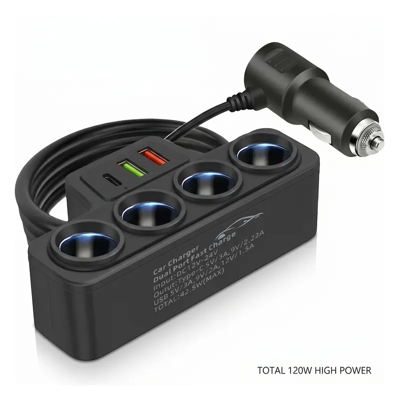 cigarette lighter to aux car lighter adapter aux
