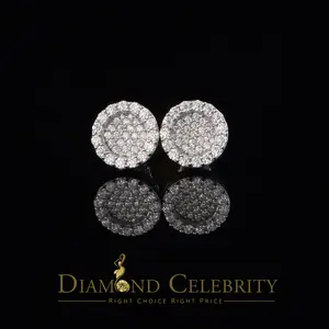 Diamond Celebrity's 925 White Silver 0.66ct VVS 'D' Moissanite Round Stud Earring Men's/Womens