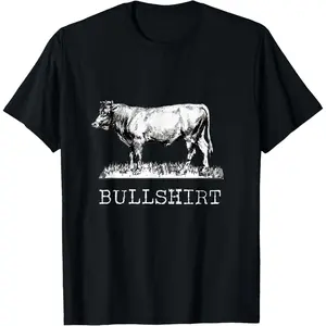 Bull Shirt - Funny Cow Cowboy Gift for Farmers Cattle Men T-Shirt        Graphic tees Casual Shortsleeve