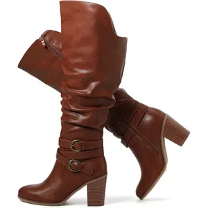 Women's Extra Wide Calf Knee High Boots, Wide Width Slouchy Knee-High Boots.