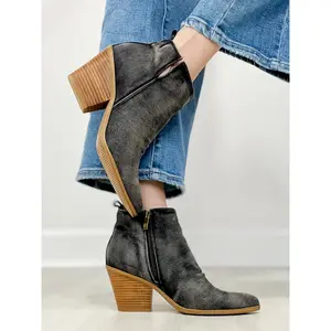 Corkys Gimme Sugar Booties in Washed Dark Blue Denim