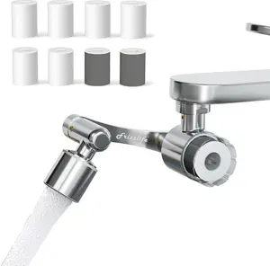 Frizzlife Splash-proof Sink Faucet Extender with 1080° Rotating Tap Aerator, 99% Lead Chlorine Reduction, 2 Modes Spray Attachment, 9pcs Filter for Kitchen Bathroom Toddlers