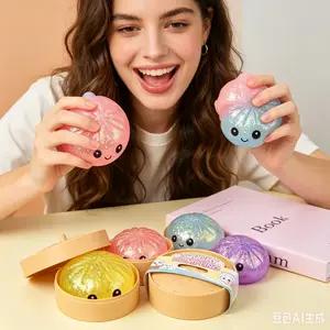 Special promotional price; oversized dumpling (with steamer); soft TPR dough squishy toy; stress relief toy for adults; cute sensory desktop decoration.