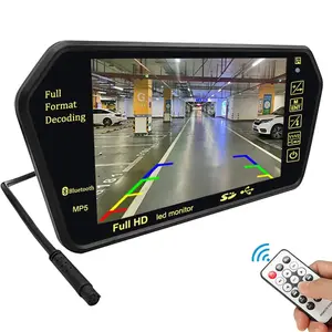 7" Car Rear View Mirror Monitor HD LCD Mp5 Player FM/USB/TF Built-in Bluetooth  Mp5 FM Photo Display USB TF Slot