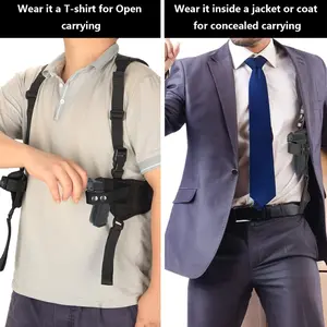 Double shoulder quick-release holster, adjustable underarm concealed holster, suitable for sports and gaming.