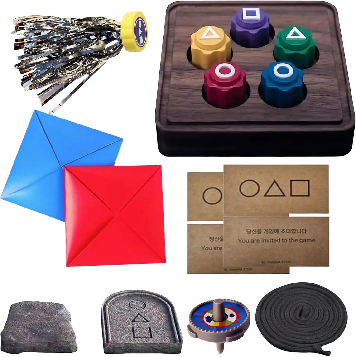 Gonggi Korean Game, Gonggi Korean Tossing Game Set (Korean Traditional Play Game) Jebi chagi Gonggi Stone catching Game Biseokchigi Paeng-y DDAKJI Family Party Game Game Collections (1 Set)