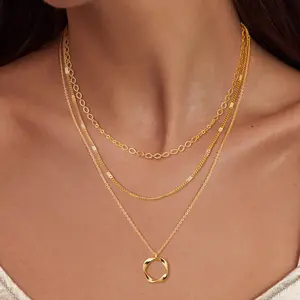 Layering Necklaces For Women Fashion Charm Necklace Pendants Stacked Necklaces For Women Layering Beach Cute Fashion Pendant Choker Necklaces Trendy Jewelry Set Gifts For Women Teen Girls Back To School Gifts