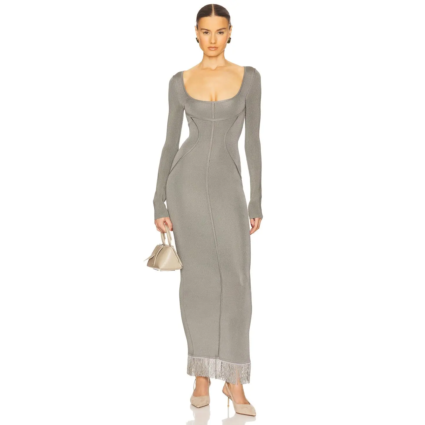 Helsa Claudetta Maxi Dress in Grey