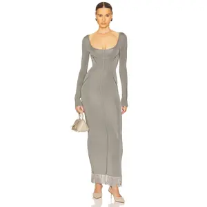 Helsa Claudetta Maxi Dress in Grey