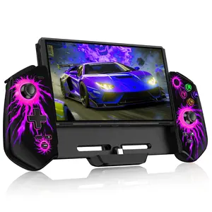 Pro Controller for Switch/OLED,One-Piece Switch Joycon Grip with Hall Effect Joystick,Switch Controller for Handheld with Turbo/Programmable/6-Axis/Vibration/4 Games Card Slot