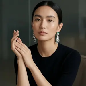 ANDKISS Hypoallergenic S925 Silver Posts. A Gift for Her. Intricate and Luxe Retro Earrings. Geometric Niche Style Ethnic Inspired Drops. Minimalist Jewelry for Women. Steel Stainless Zirconia，A Gift for Mom，Mother's Day Gift