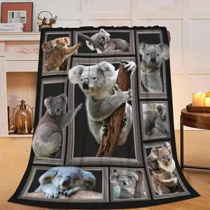 Koala Blanket Soft Cozy Animal Throw Blanket Gift for Women Girls Super Plush Warm Koala Stuff Lightweight Flannel Gift Blankets for Kids Adults
