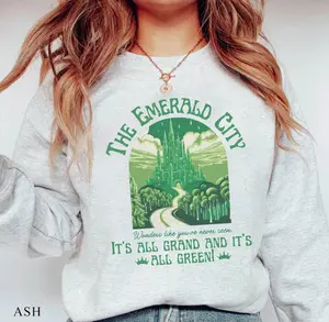 The Emerald Wicked Sweatshirt, Shiz University Hoodie, Wizard of Oz T-shirt, Wicked Witch Pink Green Apparel, Musical Fan Shirt, Elphaba Glinda Crewneck