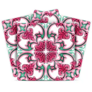 360 stand Rosa Pink Arabesque Removable Peel & Stick Tiles Sticker, 12x12 in, Colorful Decorative Home Supplies for Room, Kitchen