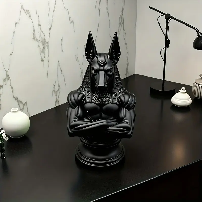Anubis Mummy Statue Ornament, 3D Printed Egyptian Mythology Decor, Handmade Desktop Sculpture, Collectible Figure Ornament, Odorless, Living Room/foyer/TV Stand Art Decoration