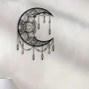 Mandala Moon Metal Wall Sculpture - Exquisitely Simple Artistic Boho Style Decor, Stunning Replica Art to Elevate Home Decor, Easy Install Best Seller