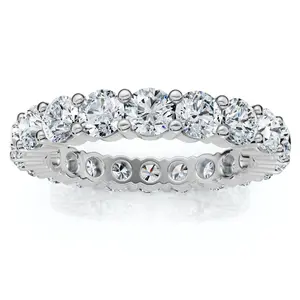 Platinum 3ct Round Diamond Eternity Wedding Ring
