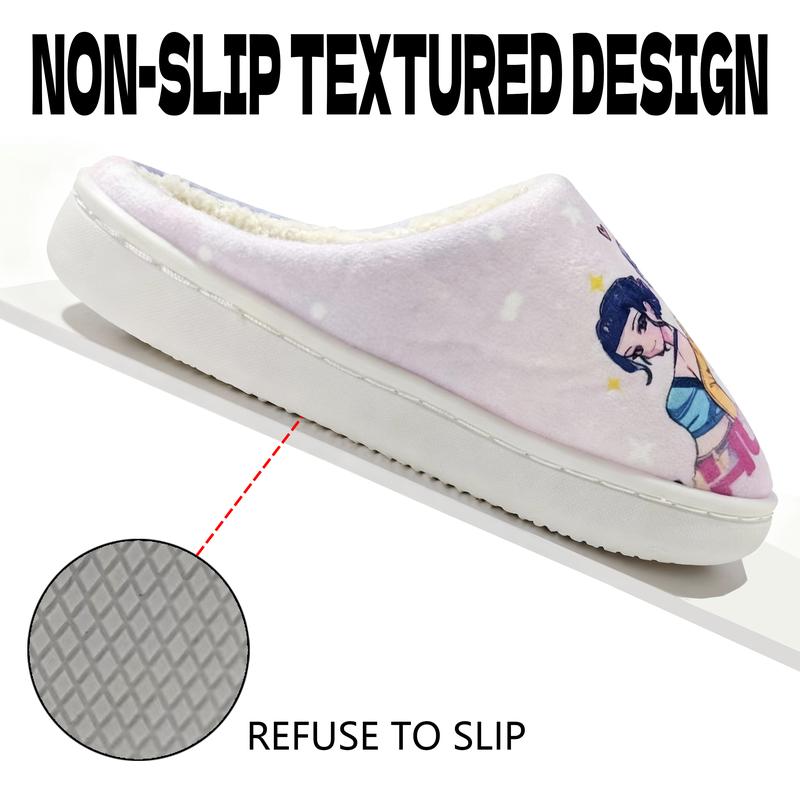 KPOP Demon Hunter Role Printed Slippers,  Unisex-Child Casual Flannel Warm Slippers Easy Slip Kids Slipper for Boys Girls Comfortable Winter House Shoes for Indoor Outdoor(Little Kid/Big Kid)