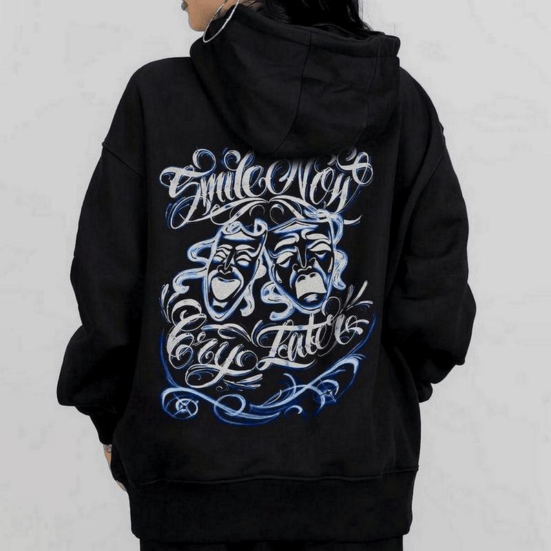 Men's Pullover Hoodie Smile Now Cry Later 5 Chicano Gangster Clothes Brochacho T-Shirt Mexico Lover Flag Vintage Forever Hoodied Everyday Cotton Hoodies