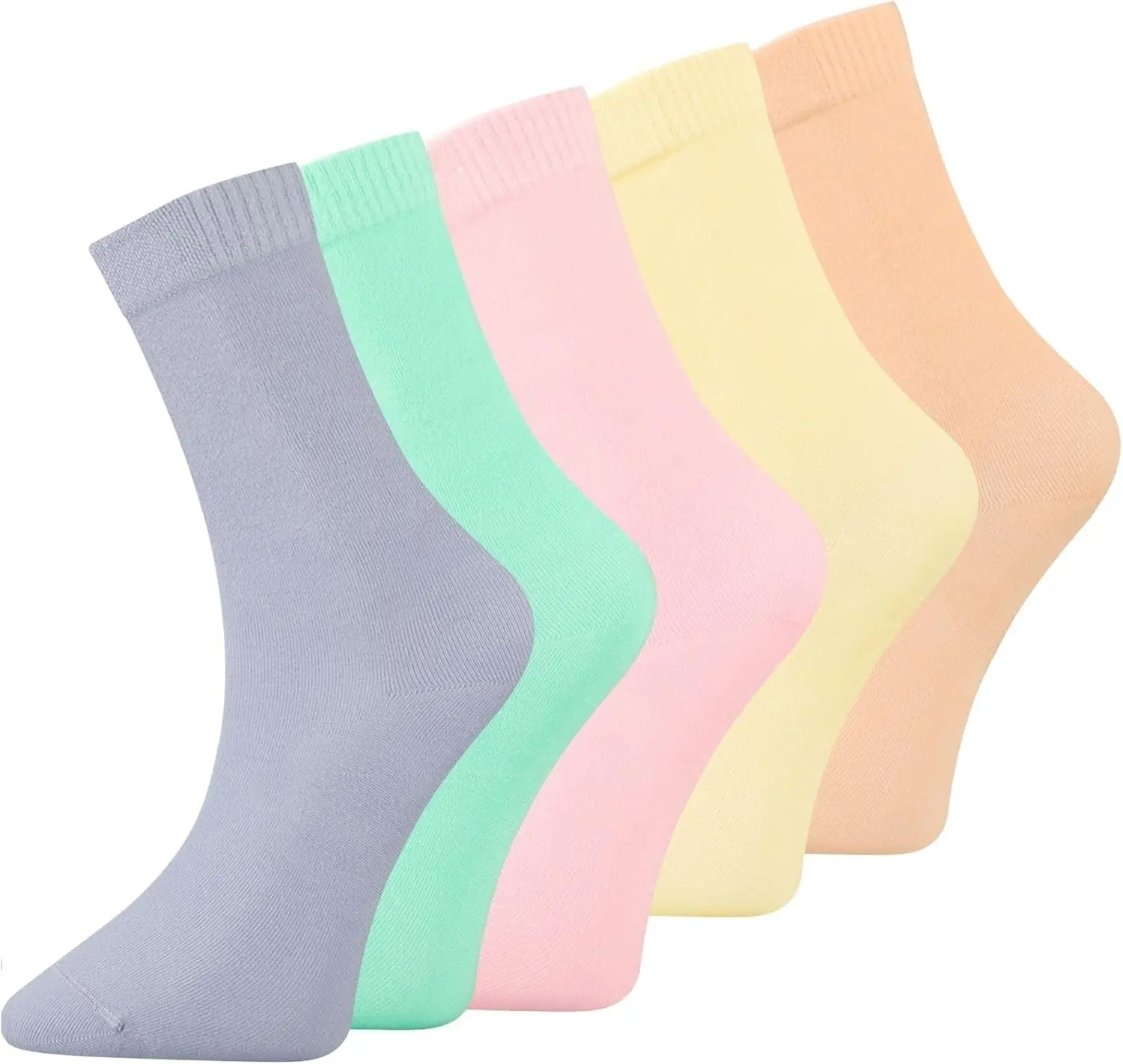 Women’s Bamboo Viscose Ankle Socks - 5-Pack Soft Breathable Lightweight Everyday Size 6-9, Black White and Gray