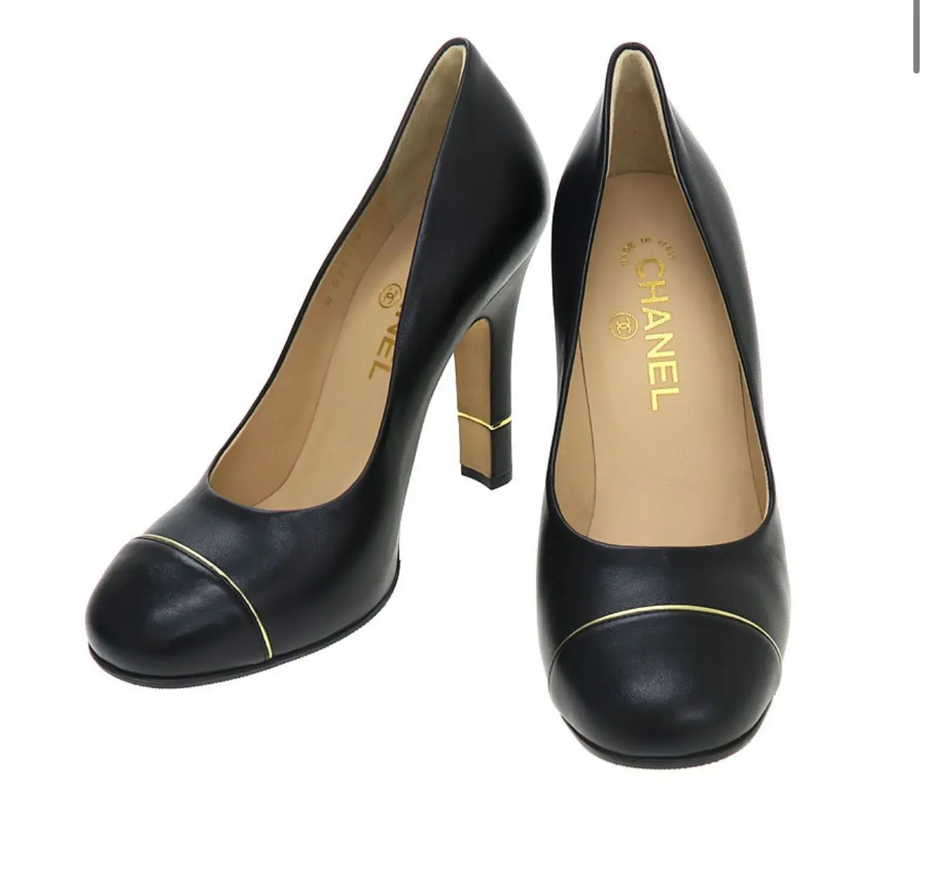 Chanel Leather Pumps CC logo Size 37