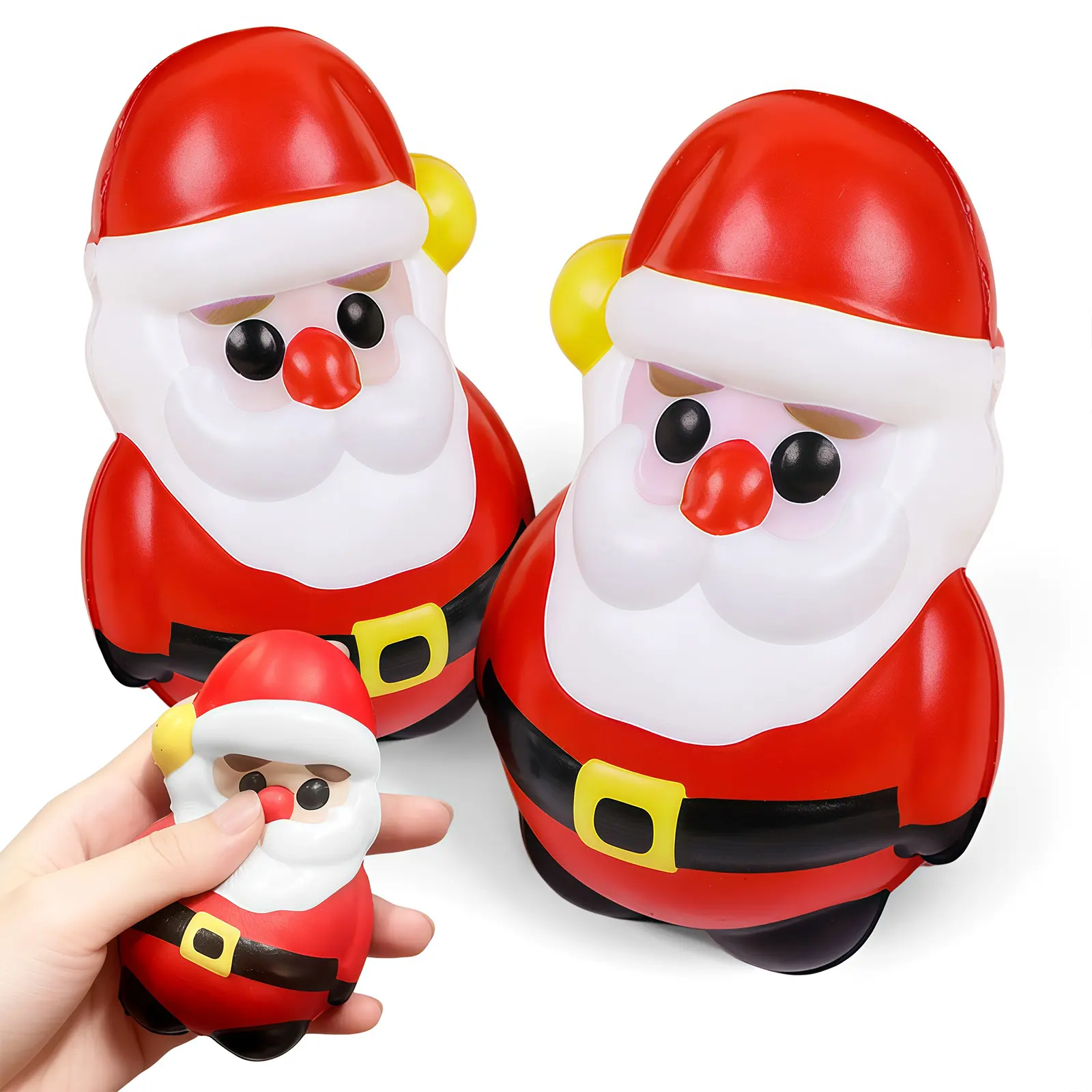 2pcs Santa Claus Stress Balls - Christmas Themed Slow Rebound Soft Toys, Stress Relief Decoration, Party Games & Activities Supplies for 12 Years Above
