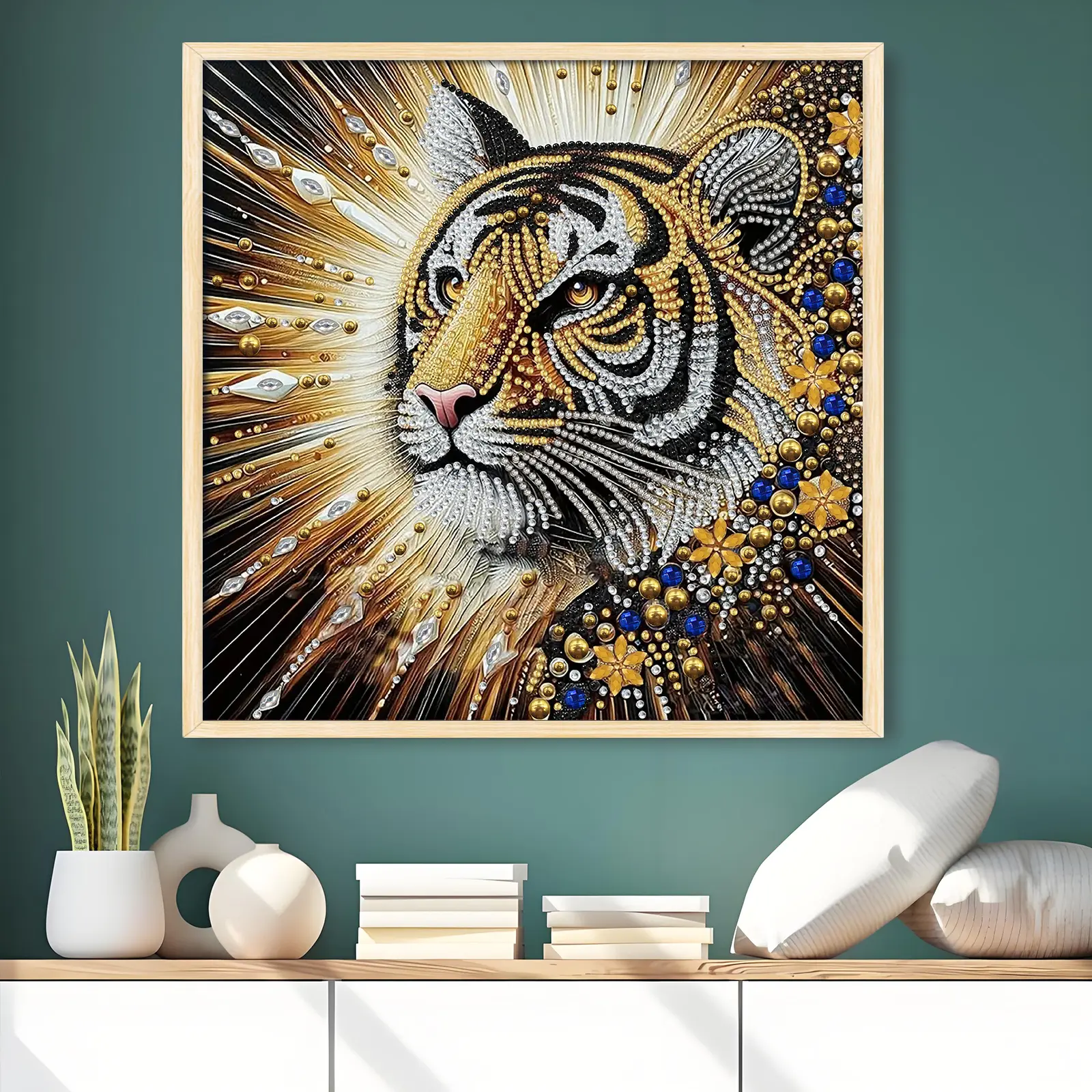 Animal 5D Diamond Art Painting Kits for Adults,Special Shape Diamond Art Kits for Tiger, DIY Crystal Rhinestones Diamond Painting for Home Wall Decoration 11.8 x 11.8 Inch