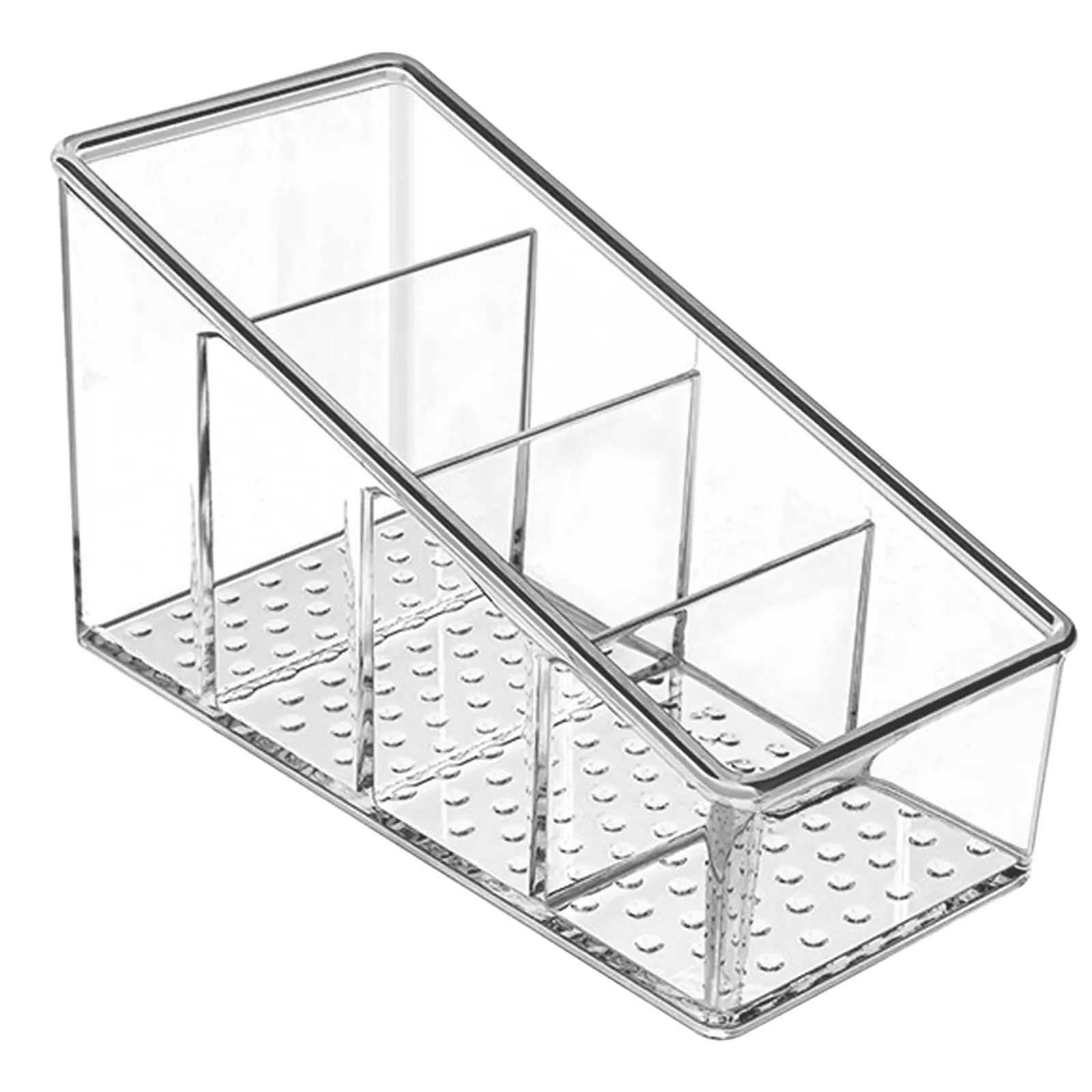 MaxGear Durable Plastic TV Remote Control Organiser Box - Small Transparent Storage Caddy with 4 Heights, Home Organization Solution, 1 Pack, Boxes