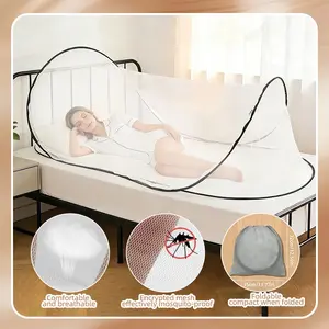 Pop-Up Mosquito Net 200x80x56cm, Foldable Travel Mosquito Net for Single Bed, Portable No Installation, Home and Camping Use