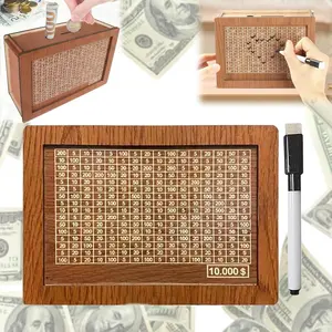 Reusable Wooden Money Saving Box with Counter