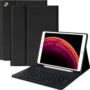 iPad Keyboard Case - Detachable Keyboard & Pencil Holder, Black, Compatible with iPad Models 10.2" (3rd Gen), 10.5" (3rd Gen), 10.5" Pro