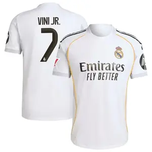 Unisex Soccer/Football Real Madrid Team Vini jr. #7 2025/276 Home Jersey, Premium Soccer Shirt Modern Football Design for Fans, Real Madrid Home Short Sleeve Soccer Jersey