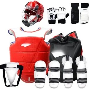 Sparring Gear 13 count Set for Adult & Youth - Taekwondo Sparring Gear with Boxing Gloves, Headgear, Chest Guard, Boxing Equipment for Karate, Kickboxing, MMA  & Competition