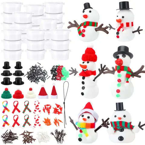 12/24/36 Pcs Holiday Gifts with Accessories, Sonwman Gingerbread Man Turkey Theme Craft Kit, Christmas Party, Thanksgiving Party Class Stocking Stuffers