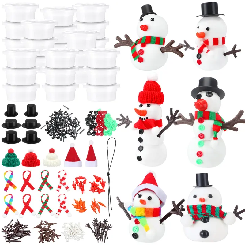 12/24/36 Pcs Holiday Gifts with Accessories, Sonwman Gingerbread Man Turkey Theme Craft Kit, Christmas Party, Thanksgiving Party Class Stocking Stuffers