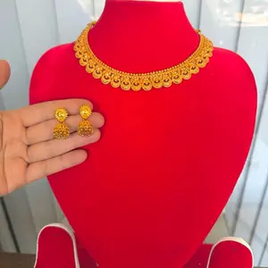 Gold plated Choker/Necklace with earrings